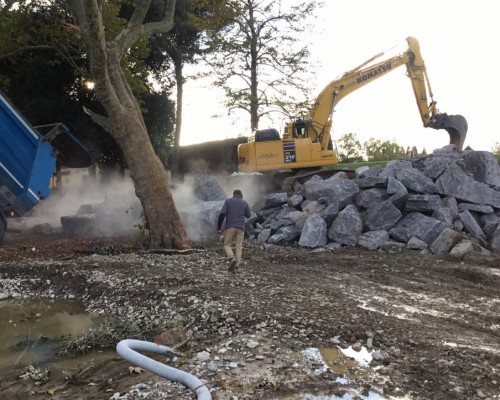 Ripristino dell'argine del torrente Marina a Campi: continuano i lavori 